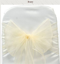 100pcs ivory Wedding Sashes Chair Bow Banquet Chair Sash for Weddings 2024 - buy cheap