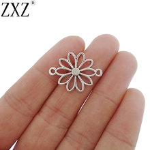 ZXZ 20pcs Flower Connector Charms for Bracelet DIY Jewelry Making Findings 19x25mm 2024 - buy cheap