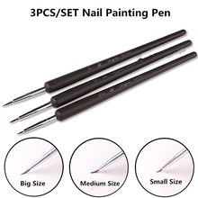 3pcs/set Nail Art Pencil Drawing Line Pen Dotting Kit black Fine Plastic Paint Tool Manicure 2024 - buy cheap