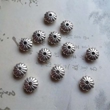 30pcs/lot Vintage Flower Shape Tibetan Silver Spacer Beads 8x4mm Alloy Metal Beads Charm For Women Jewelry DIY Earrings Bracelet 2024 - buy cheap