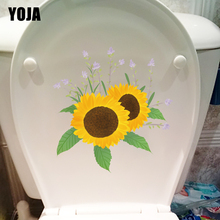 YOJA 20.9X21.1CM Cartoon Sunflower Kids Room Wall Decor Lovely Flower Toilet Bathroom Sticker T1-1677 2024 - buy cheap