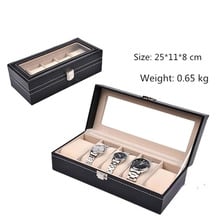 Free Shipping 5 Grids Leather Watch Box Fashion style for convenient travel storage Jewelry Watch Collector Cases Organizer Box 2024 - buy cheap