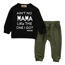 Fashion Toddler Baby Boys Outfits Set Clothes MAMA Letters Print Tops T shirt Long Pants Outfits Clothing Sets Autumn Summer 2024 - buy cheap