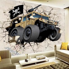 Papel tapiz de pared personalizado para niños, papel tapiz con dibujos animados 3D de vehículos militares, papel tapiz fotográfico para dormitorio, sala de estar, papel de pared de fondo de TV 2024 - compra barato