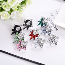 LUBOV Colorful Acrylic Crystal Stone Stud Earrings Fashion Rhinestone Women Piercing Earrings Birthday Gift Party Jewelry 2019 2024 - buy cheap