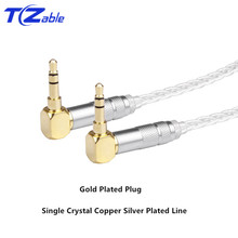 3.5mm Audio Cable Hifi Headphone Jack Single Crystal Copper Plated Silver Wire Stereo Jack 90 Degree Adaptor Earphone Cable DIY 2024 - buy cheap