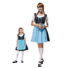 Mãe filha oktoberfest trajes adultos crianças alemão bávaro cerveja menina heidi maid traje dirndl vestido 2024 - compre barato