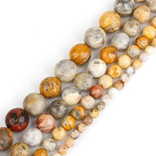 High Quality Dia 4 6 8 10mm Natural Crazy Stone Round Ball Beads for DIY Necklace Bracelet Jewelry Making Findings 2024 - buy cheap