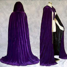 Lined Satin Velvet Cloak Hooded Gothic Robe Medieval Cape For Adult Halloween Costumes 2024 - buy cheap