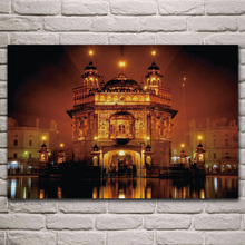 Arte do templo de amritsar da índia, templo dourado à noite, pôsteres de arte na parede, decoração de casa, sala de estar para quarto kj064 2024 - compre barato