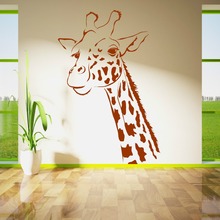Детская спальня детская комната декоративного искусства жираф голова виниловые фотообои с животными стены стикеры Детская комната Декор Y-858 2024 - купить недорого