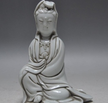 6"old chinese Buddhism Dehua white porcelain Kwan-Yin Bodhisattva Goddess Statue 2024 - buy cheap
