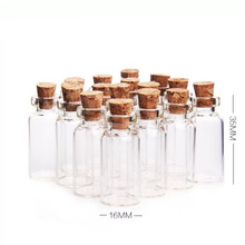 50pcs/lot 16*35mm 2ml Cute Mini Messages Wishing Glass Bottle Vials Charms Pendants Clear Transparent Bottle Container With Cork 2024 - buy cheap