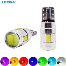 Leewa lâmpada de led canbus de carro à prova de erros com lente # ca1255, 50 peças, potência t10/w5w/194/168 6smd 5630, 2024 - compre barato