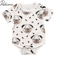 2018 Brand New Newborn Infant Baby Girls Boys Summer Bodysuits Short Sleeve Dog Print Cotton Jumpsuits Bodysuits Outfit 0-18M 2024 - buy cheap