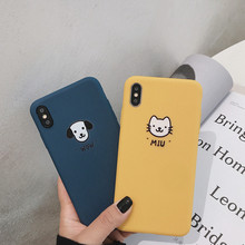 Gykz catoon animal caso de telefone para iphone x xs max xr 7 8 6s 6 plus moda gato cão pintado macio capa traseira para iphone 7 fundas 2024 - compre barato