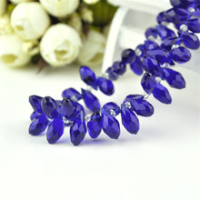 Hot Sale 100pcs/lot Royal Blue Crystal Teardrop Beads 6x12mm Faceted Glass Spacer Beads For Jewelry Making Bracelet DIY Beads 2024 - buy cheap