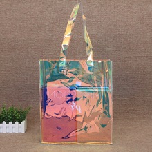 2019 Hot Sale Christmas gift packaging bags with handles PVC laser Tote Gift Bag Shopping Jelly Thanksgiving organizer 2024 - buy cheap