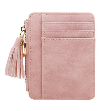 Cute Women Coin Purse Sweet Tassel Zipper Coins Bag for Lady Girls Fashion Pink Color Mini Credit Cards Pouch Small Card Wallet 2024 - buy cheap