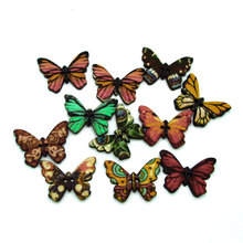 50pcs Mixed Butterfly Sewing Wooden Buttons For Clothes Knitting Needles Crafts Scrapbooking DIY Fabric Needlework Buttons 2024 - buy cheap