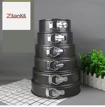 6pcs Baking Pan Round Shape Cake Mould Tray Carbon Steel Springform Bottom Removable Black-gray Non-stick 789101112 inch 4" 2024 - buy cheap