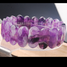 Frete grátis beautjoia natural facetada cristal roxo oblong pulseira elástica pg6739 2024 - compre barato