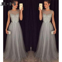 Gorgeous Evening Dresses With Beading Long A-Line Sleeveless Prom Dress Tulle Elegant Evening Dress Custom Made 2024 - buy cheap