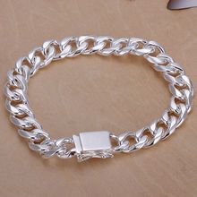 fine summer style silver plated bracelet 925-sterling-silver jewelry bijouterie 10mm chain bracelets for women men SB037 2024 - buy cheap