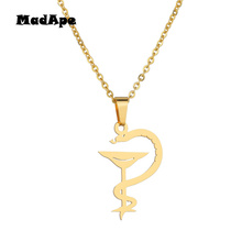 MadApe 316L Stainless Steel Snake Pendant Necklace For Women Fashion Gold-color Wine Cup Pendants Necklace Sweater Chain Choker 2024 - buy cheap