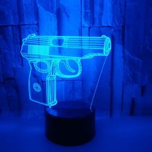 Pistol Modeling 3d Night Light Seven Colourful Desk Lamp Touch Control Led Visual Light Table Lamps For Living Room 2024 - buy cheap