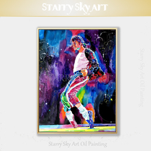 Artist Hand-painted Pop Fine Art Abstract Michael Jackson Figure Oil Painting on Canvas Michael Jackson Dancing Oil Painting 2024 - buy cheap