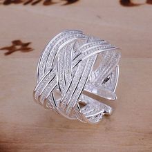 Women's silver plated rings engagement wholesale wedding Bridal jewelry Big Web Ring-Opened wedding rings GY-AR235 2024 - buy cheap
