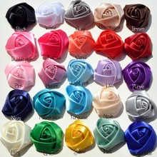 (30pcs/lot)1.5" 25 Colors Flat Back Mini Satin Ribbon Rose Flower Accessories Handmade Rolled Rosettes For Hair Clip Or Headband 2024 - buy cheap