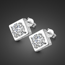 Fashion female 925 sterling silver earrings charm silver jewelry square zircon earrings Valentine's Day gift Free shipping 2024 - buy cheap