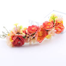 Orange style Bride Headband Flower Hairband Girl's Headwear Floral Hair Accessory for Women party festival decorations 2024 - buy cheap