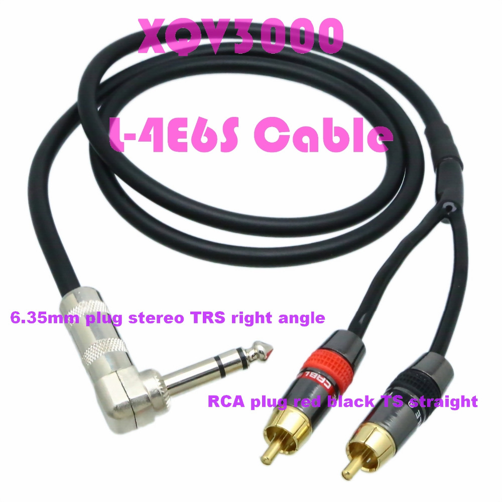 3.5mm stereo TRS jack to 2x 6.35mm male plug mono TS DIY signal Y Cable L-4E6S 
