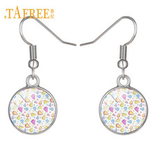 TAFREE Colourful Butterfly Dinosaur Crystal Drop Earrings Art Pattern Glass Dome Pendant Dangle Earring Women Party Jewelry PA12 2024 - buy cheap