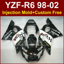 West black white Injection fairing kits for YAMAHA YZFR6 1998 1999 2000 2001 2002 fairings YZF R6 98-02 YZF1000 body parts RF6E 2024 - buy cheap