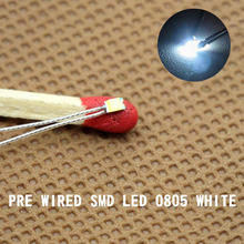 T0805W 20pcs Pre-soldered micro litz wired leads Bright White SMD Led 0805 NEW 2024 - buy cheap