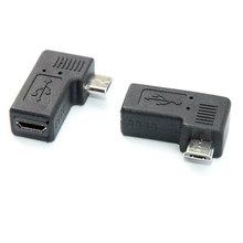 Левый 90 Micro USB папа к Micro USB гнезду B Тип зарядного устройства разъем адаптера конвертер 2024 - купить недорого