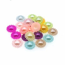 100pcs/lot 12mm Sun flower Shape Scrapbook Simulated Pearl Beads Sewing Button DIY Material Findings 100383 2024 - buy cheap