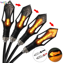 4pcs 12v Motorcycle Turn Signals LED Light Flowing Water Blinker Flashing Indicator Bendable Tail Stop Signal for Honda/Kawasak 2024 - buy cheap