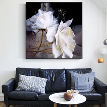 Abstracto flores quadros de parede impressão em tela flores brancas quadros em tela moderno para sala estar cuadros decoração 2024 - compre barato