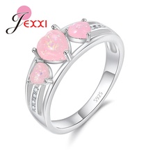 Anéis em formato de coração, presente de aniversário com zircônia cúbica de prata esterlina 925 para mulheres 2024 - compre barato