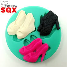 Three pairs of shoes Silicone 3D Cake Fondant Mold, Cake Decoration Tool, Food Grade Material kitchen accessories SQ15255 2024 - buy cheap