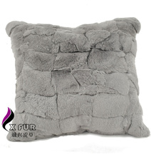 CX-D-22C  45x45cm Top Selling Higher Grade Rex Rbbit Fur Patchwork Funny Cushion Cover  ~ New Arrive ~ Drop Shipping 2024 - buy cheap