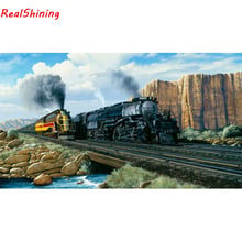 5D Diy Diamond Painting Cross Stitch full Square Diamond Embroidery Retro train picture for room Decor H1247 2024 - buy cheap