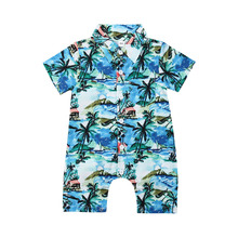 Focusnorm Fashion Summer Infant Baby Boy Newborn Hawaii One-Piece Romper Jumpsuit Trousers Outfits 2024 - buy cheap