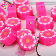 50pcs/lots 10mm  Polymer Clay Oblate Slices Beads Diy Kids Bracelet Necklace Earrings Material Crafts Decoration Accessories 2024 - buy cheap