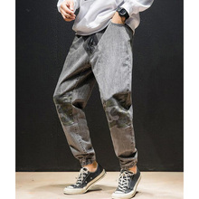 Calça jeans masculina esticável, calça de corrida hip hop plus size 2024 - compre barato